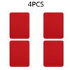 Four red iron-on fabric patches for clothing repair and DIY decor