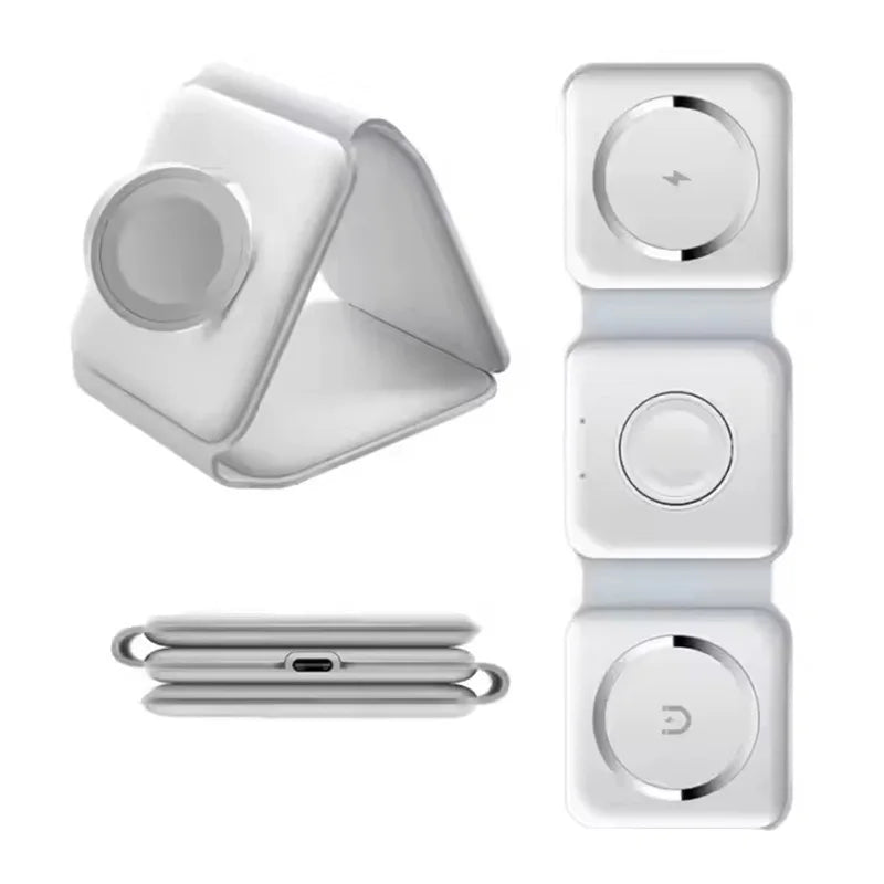 Cargador Inalámbrico Magnético Plegable 3 en 1