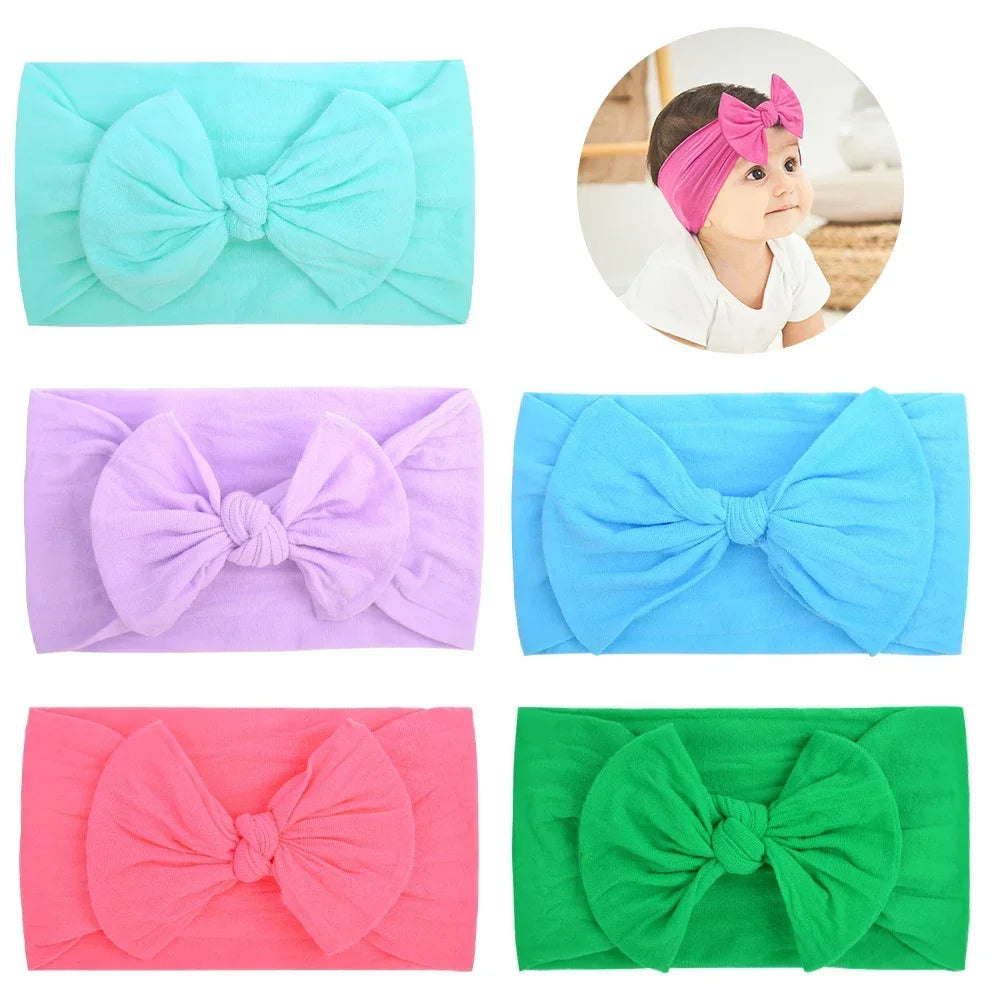 Baby Girl Bow Knit Headbands (Set of 10)