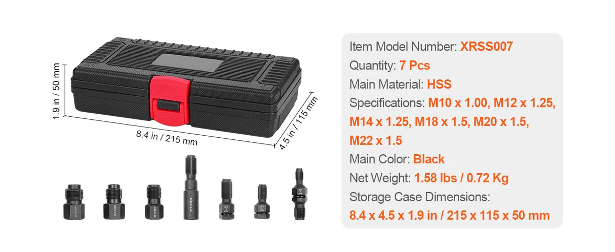 A black professional thread repair kit with various sized repair inserts and a storage case.