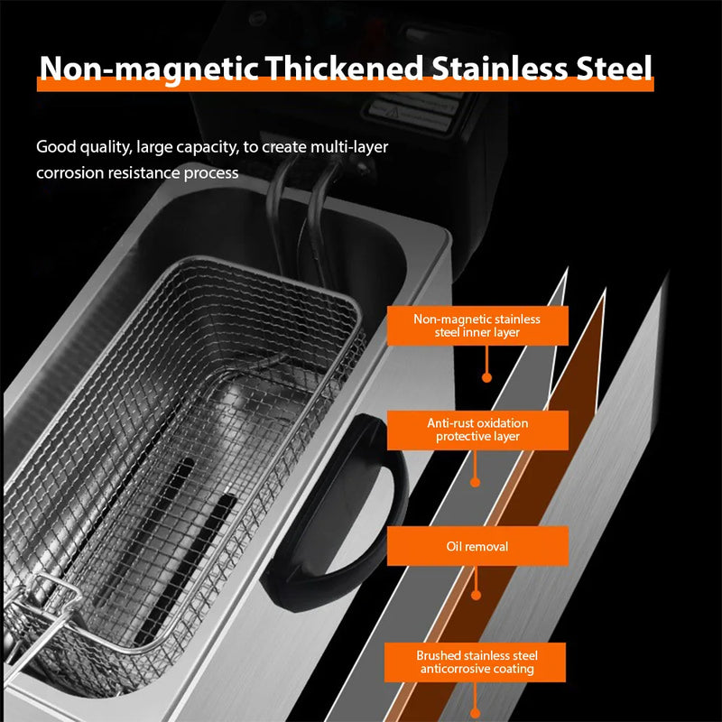 4L Electric Deep Fryer with Oil Filtration Basket
