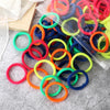 50-Pack Solid Color Elastic Hair Ties for Women & Girls