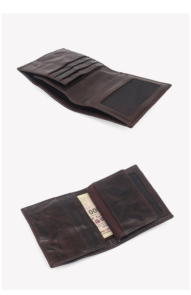 Vintage Genuine Leather Bifold Wallet