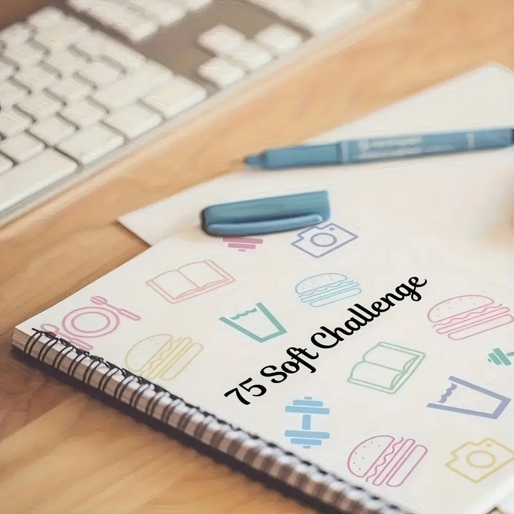 75 Day Hard Challenge Planner Notebook – A5 Hardcover Goal Tracker