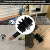 A black nylon brush head used for cleaning chimney and dryer vents.