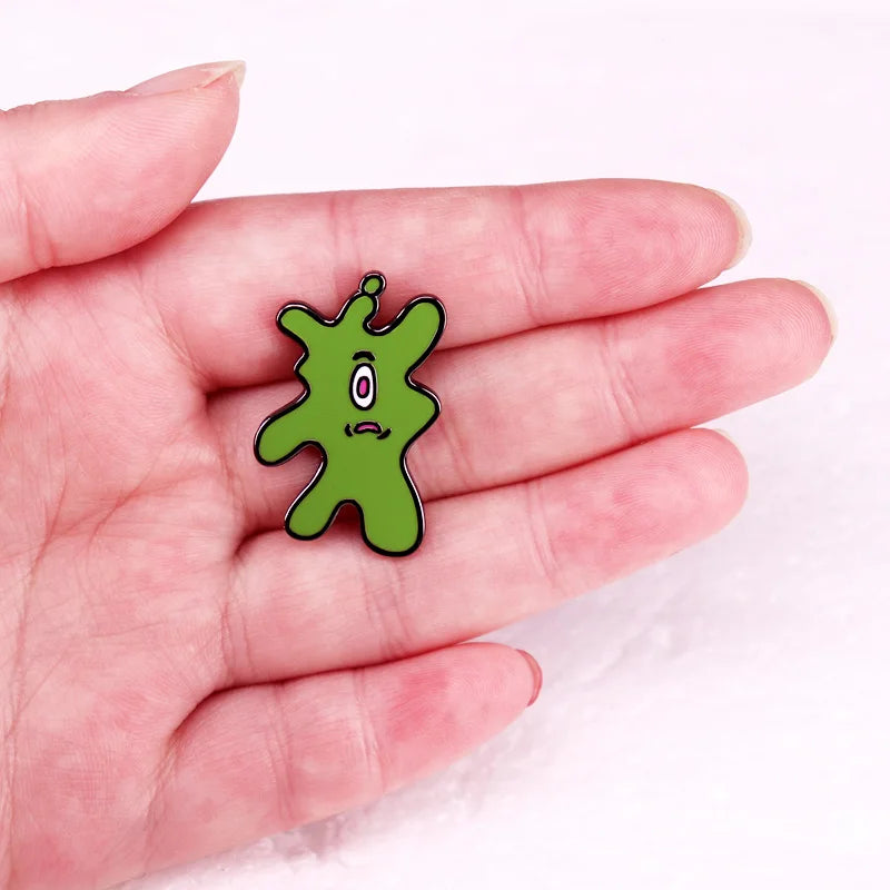 Green Plankton Enamel Pin Brooch