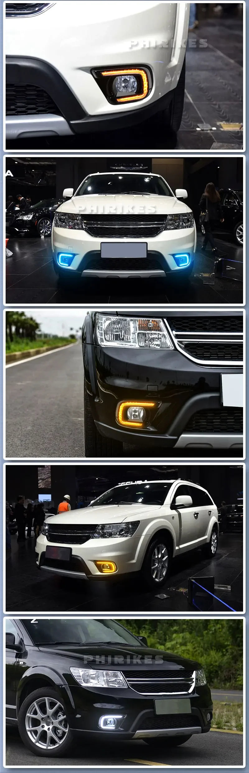 LED Daytime Running Lights with Turn Signal for Dodge Journey & FIAT Freemont (2014-2017)