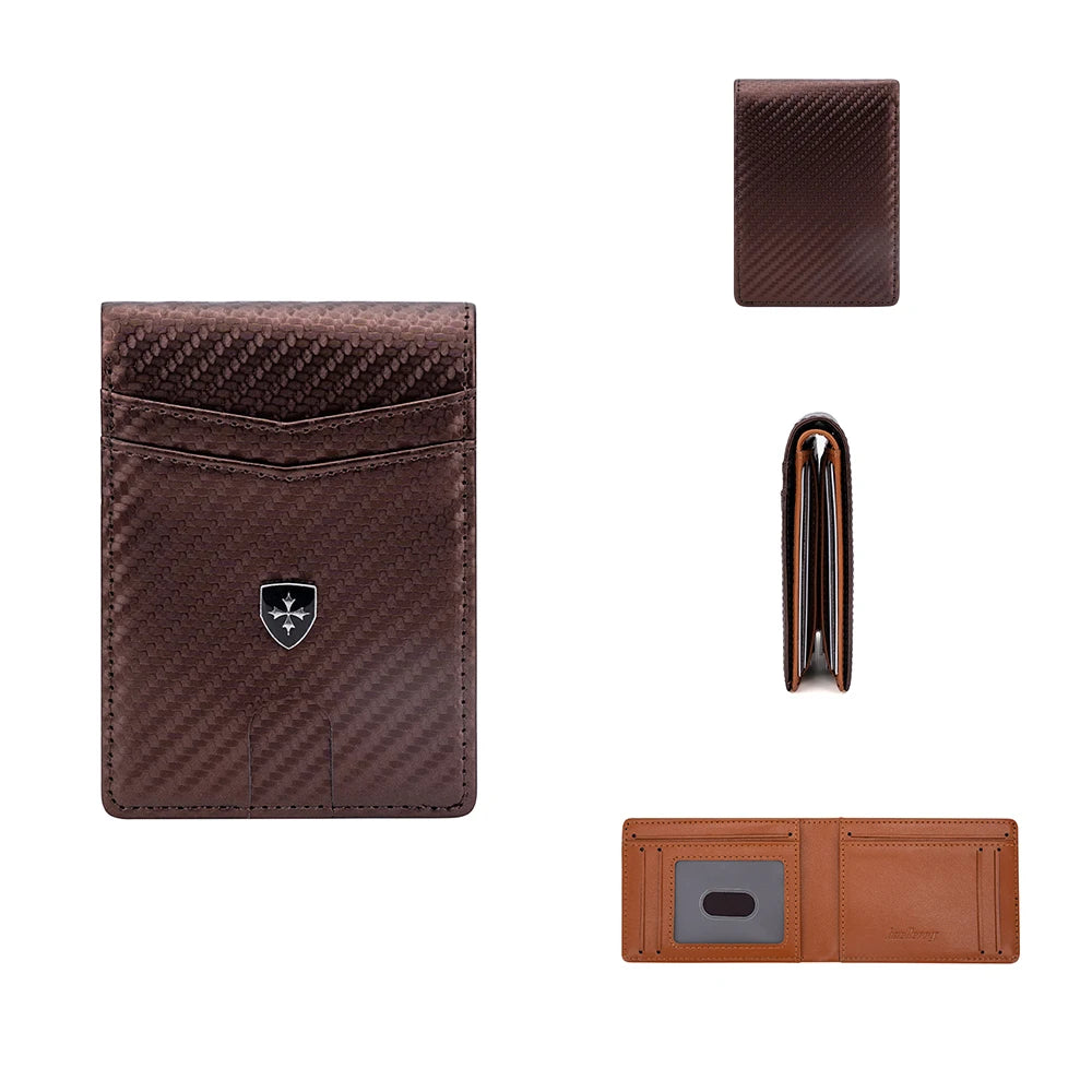 Slim PU Leather Bifold Wallet with Card Holder