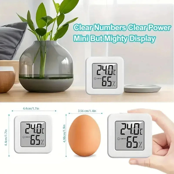 A compact digital indoor thermometer and hygrometer display showing 24.0°C and 65% humidity.