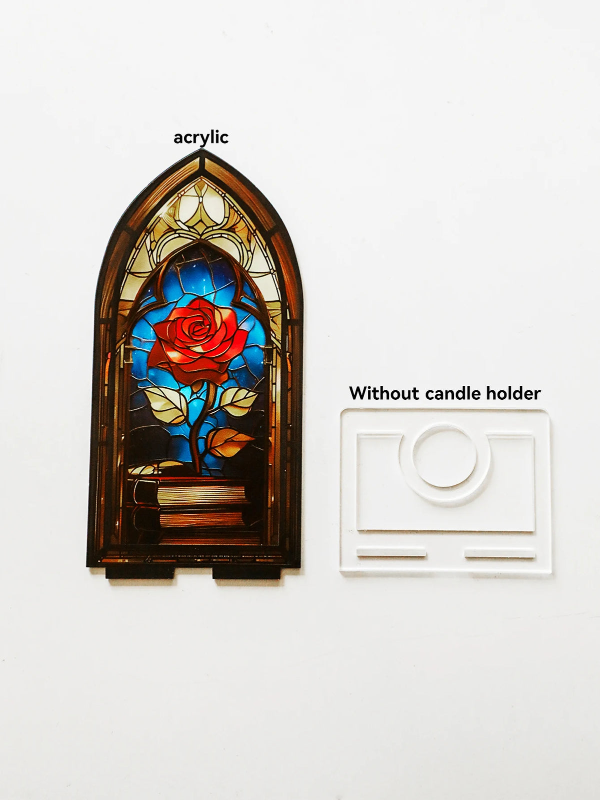 Acrylic Rose Gothic Arch Bookend for Bookshelf Decor