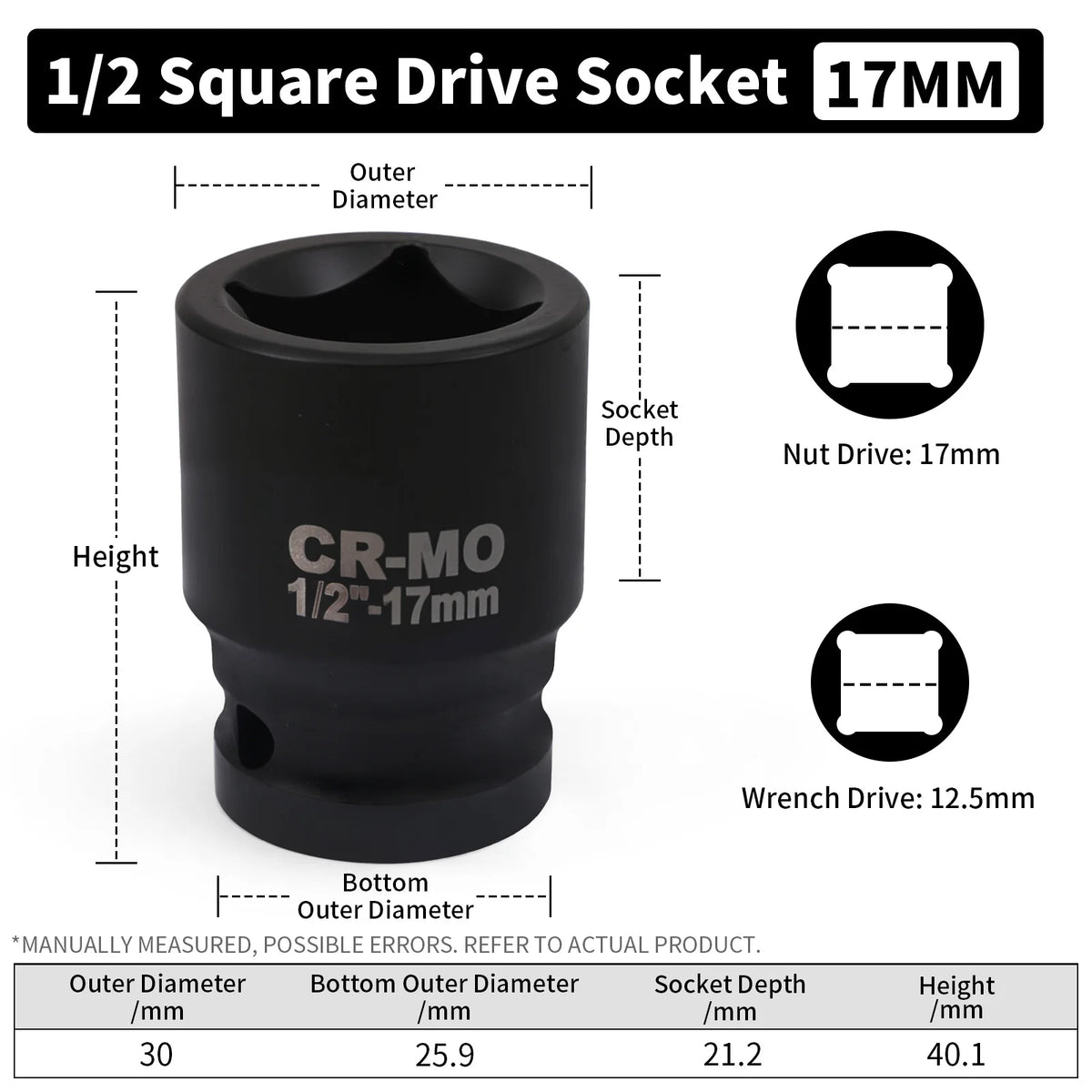 Heavy-Duty Square Drive Impact Socket Adapter Set