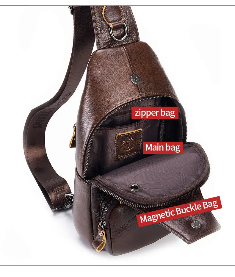 Vintage Genuine Leather Crossbody Bag for Men
