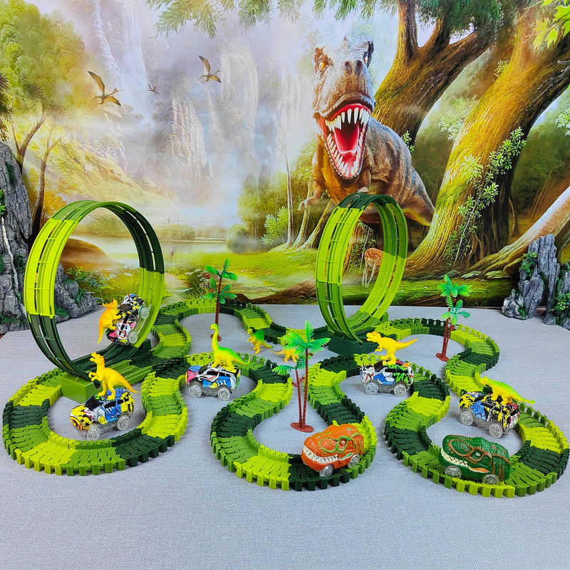 Climbing Dinosaur Car with Flexible Race Track