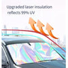 An upgraded laser insulation car sunshade reflects 99% UV light on a vehicle's windshield.