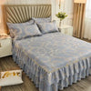 Floral Bed Skirt Set with Anti-Slip Mattress Cover