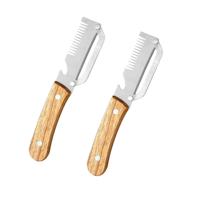 Multi-Functional Vegetable Peeler with Wooden Handle