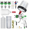 HVLP Gravity Feed Spray Gun Kit with Nozzles & Air Regulator