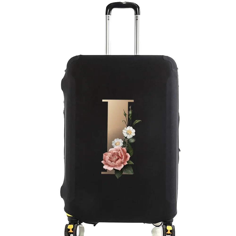 Elastic Luggage Cover with Gold Letter Design