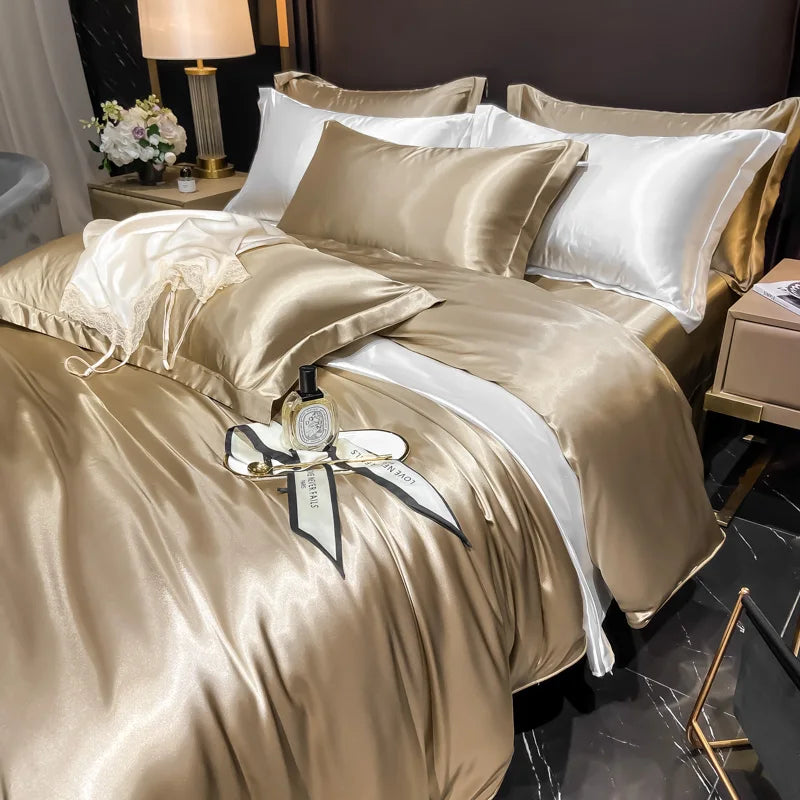 Housse de Couette en Satin de Soie Premium