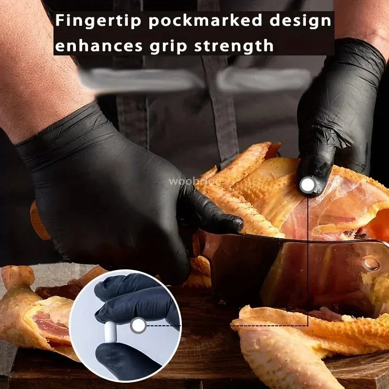 Black Disposable Nitrile Gloves for Cleaning and More