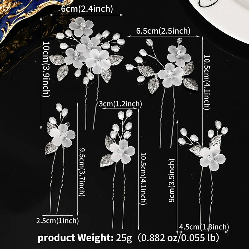 Elegant Floral Hair Stick — Pearl Flower Hairpin for Weddings & Parties