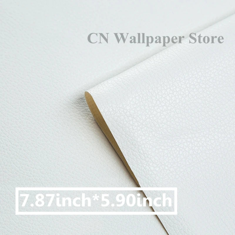 A white piece of leather material with a brown edge is shown, used as a backdrop for a CN Wallpaper Store product.