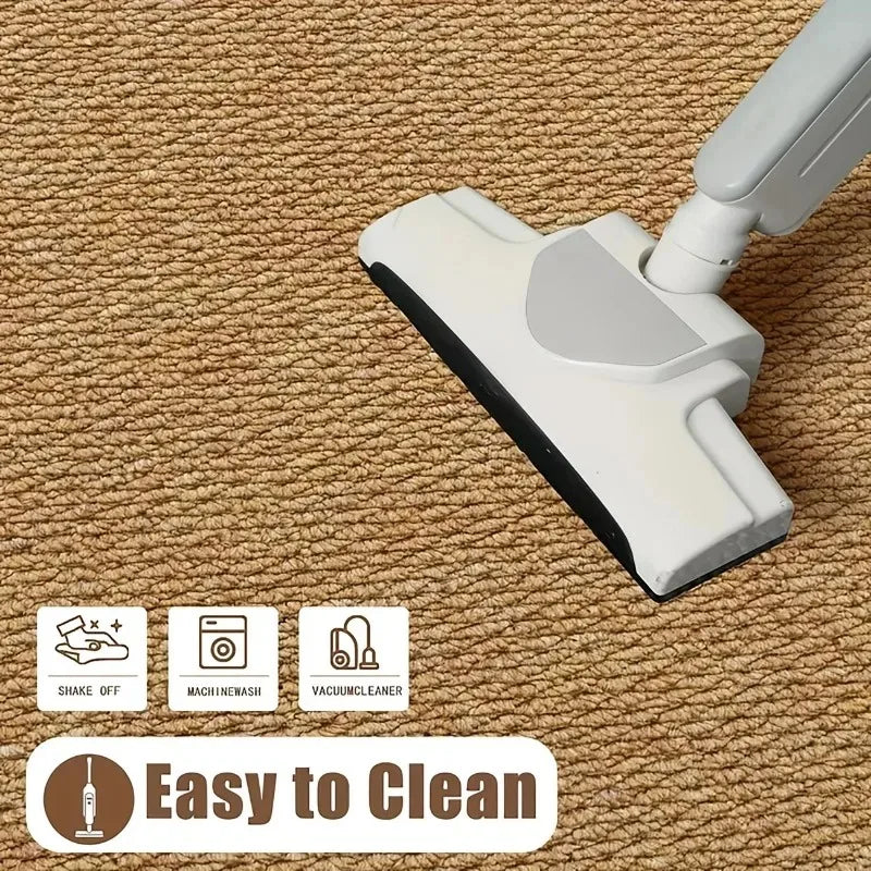 Minimalist Faux Sisal Jute Rug with Anti-Slip Backing