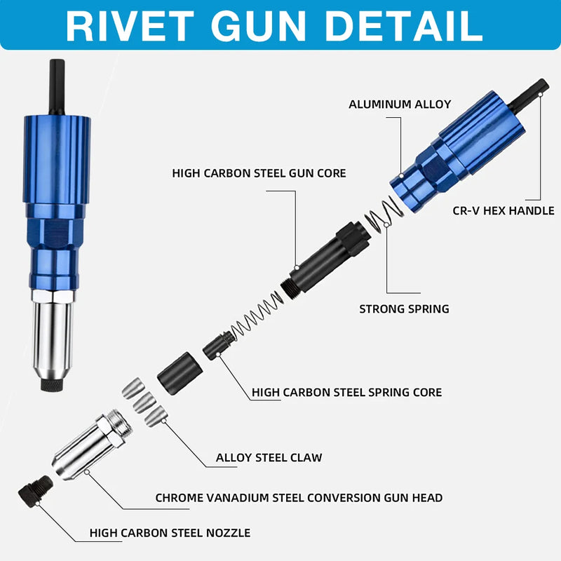 Adaptateur de rivetage pour perceuse électrique