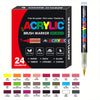 A set of 168 color acrylic brush marker pens packaged in a box with various colors displayed below.