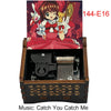 A wooden music box featuring a cardcaptor sakura theme, with an illustration of Sakura and a red box inside.