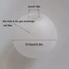 A white frosted glass dome lampshade with a small hole for gas exchange and a diameter of 15cm.
