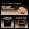 Chargeur intelligent Anker 45W Nano avec conception de broche brevetée et fonctions de sécurité visibles.
