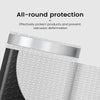 Close-up view of clear bubble mailers with a silver sealing strip, demonstrating all-round protection.