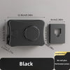 Black retractable stainless steel clothesline with perforated screws for drying clothes
