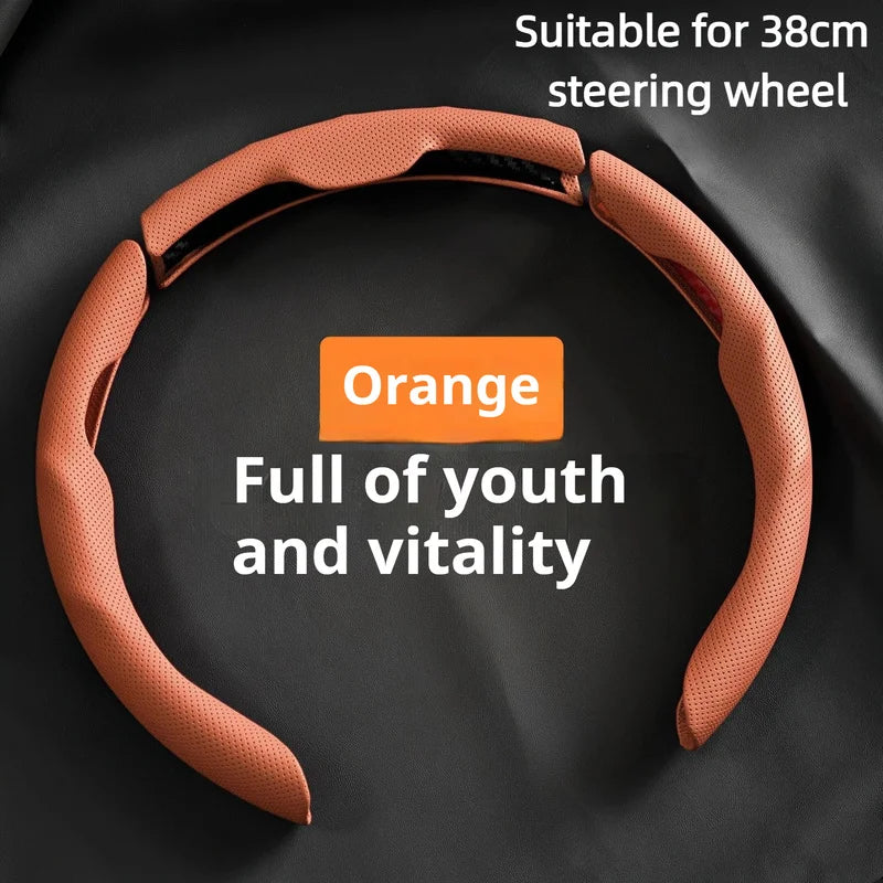 Premium Universal Leather Steering Wheel Cover