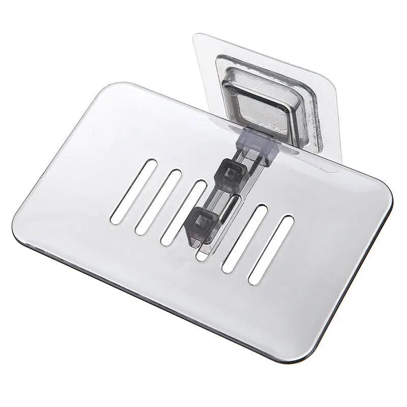 No-Drill Adhesive Soap Holder with Drainage Tray