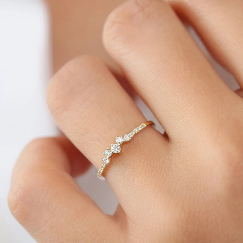 Classic Three-Stone Moissanite Engagement Ring in Sterling Silver