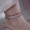 Handwoven Crystal Anklet with Natural Stone Charms