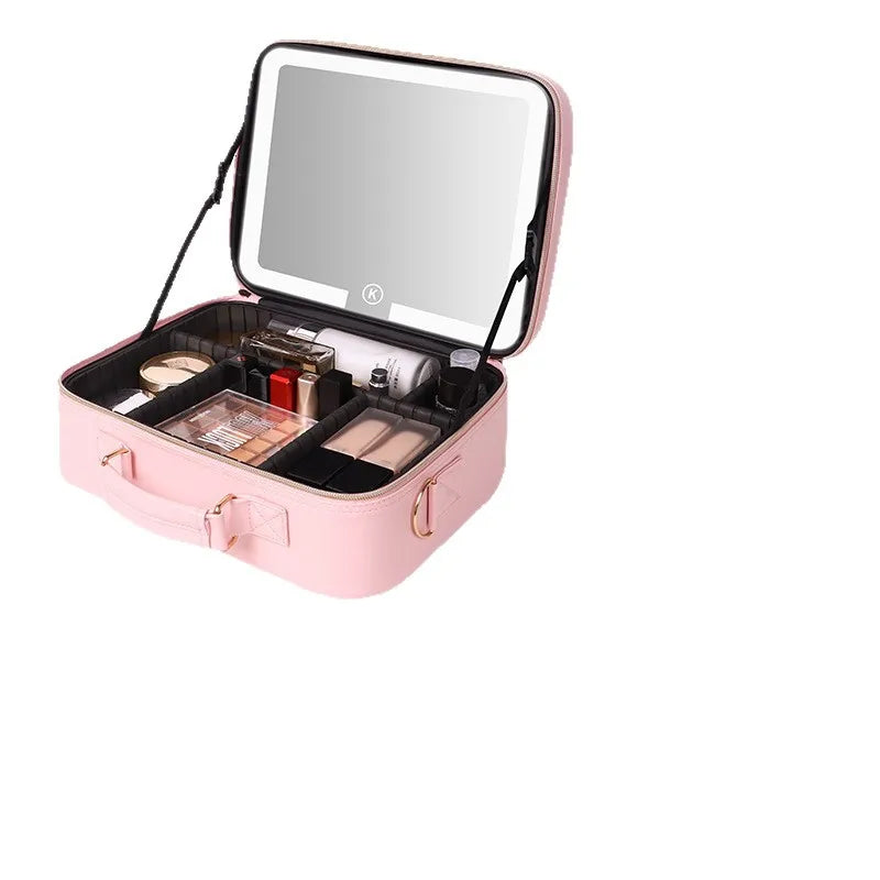 Illuminated LED Makeup Case with Mirror