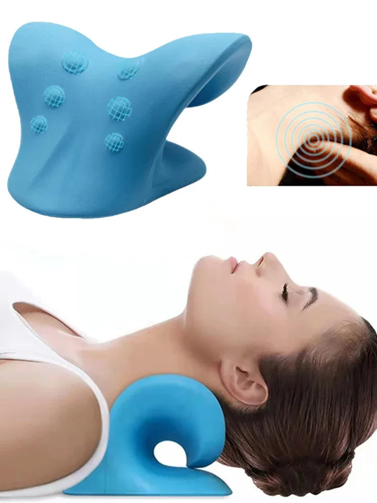 Neck and Shoulder Relaxer Pillow with Cervical Traction Support