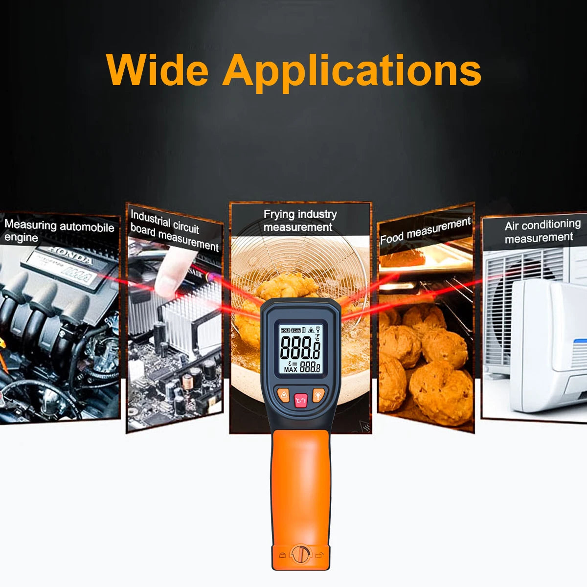 Professional Digital Infrared Thermometer Gun with Laser Targeting