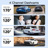 4-Channel 360° Dash Cam with Full Vehicle Coverage and Night Vision