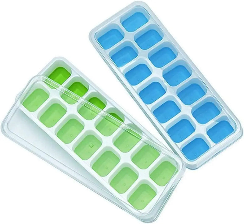 Bandeja de Hielo de Silicona con 14 Cavidades y Tapa
