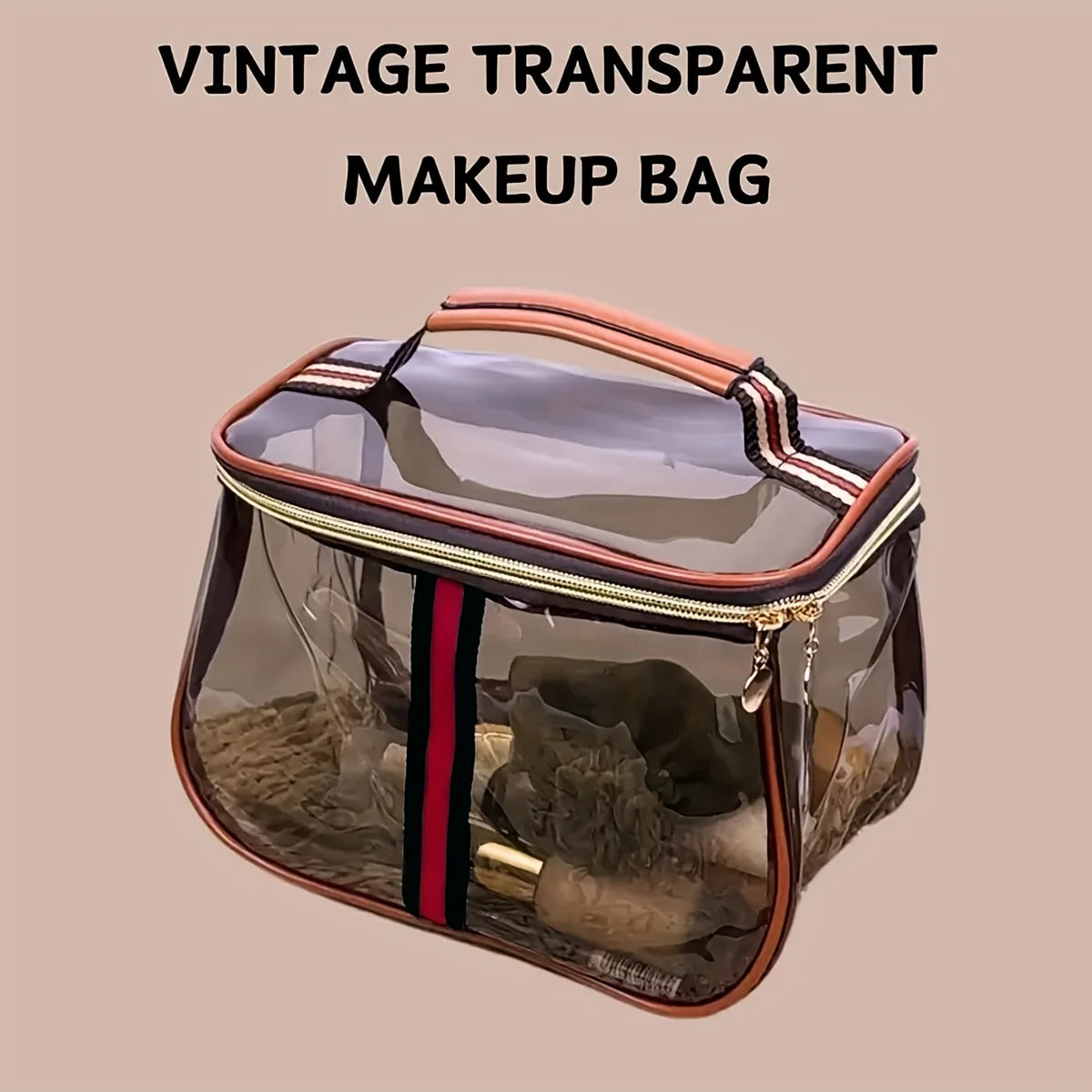 Transparent PVC Makeup Bag with Waterproof Design