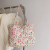 Quilted Floral Cotton Tote Bag with Padded Handle