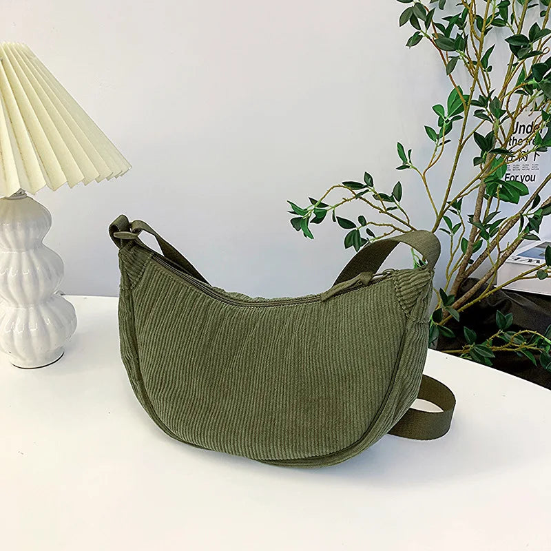 Women's Corduroy Hobo Shoulder Bag