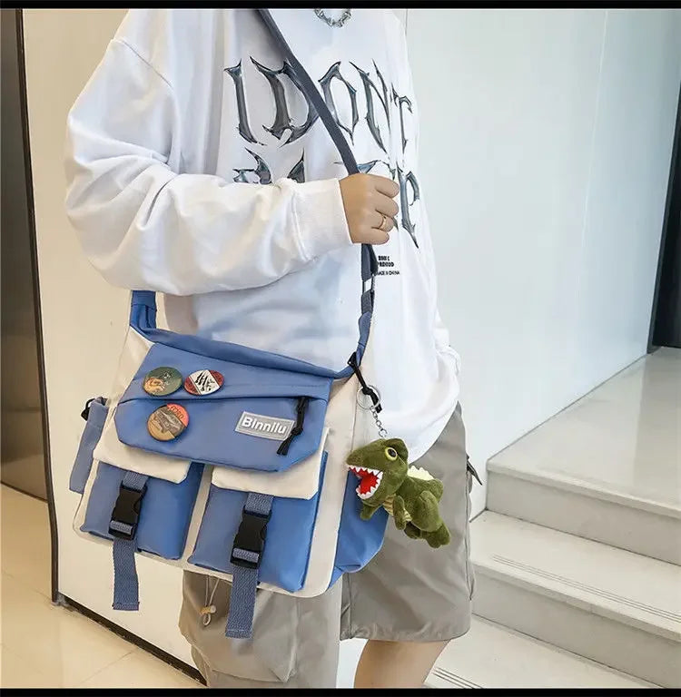 Harajuku Nylon Crossbody Bag with Adjustable Strap