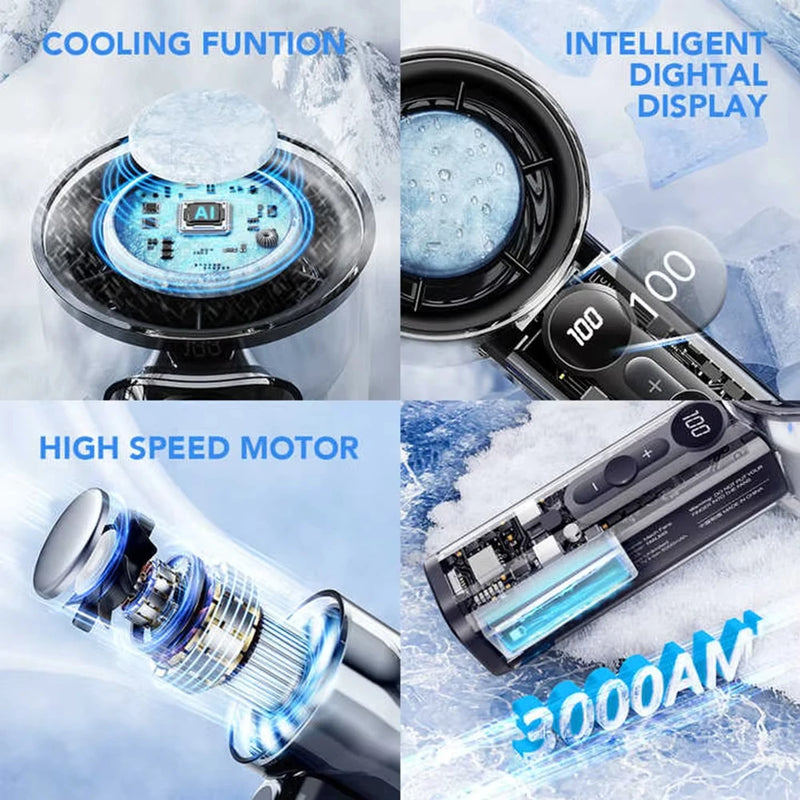 Portable USB Rechargeable Cooling Fan with 3000mAh Battery