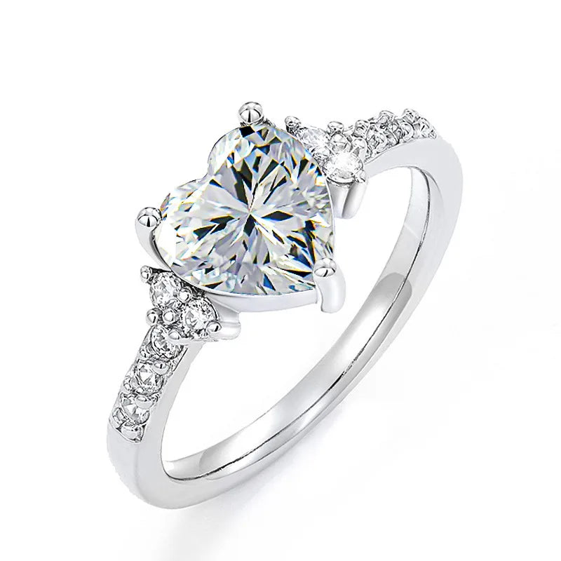 Dainty Heart Cubic Zirconia Ring