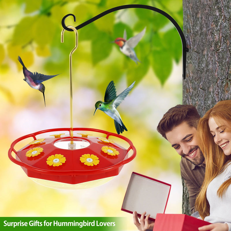 Comedero Decorativo para Colibríes con Diseño Floral y 8 Boquillas